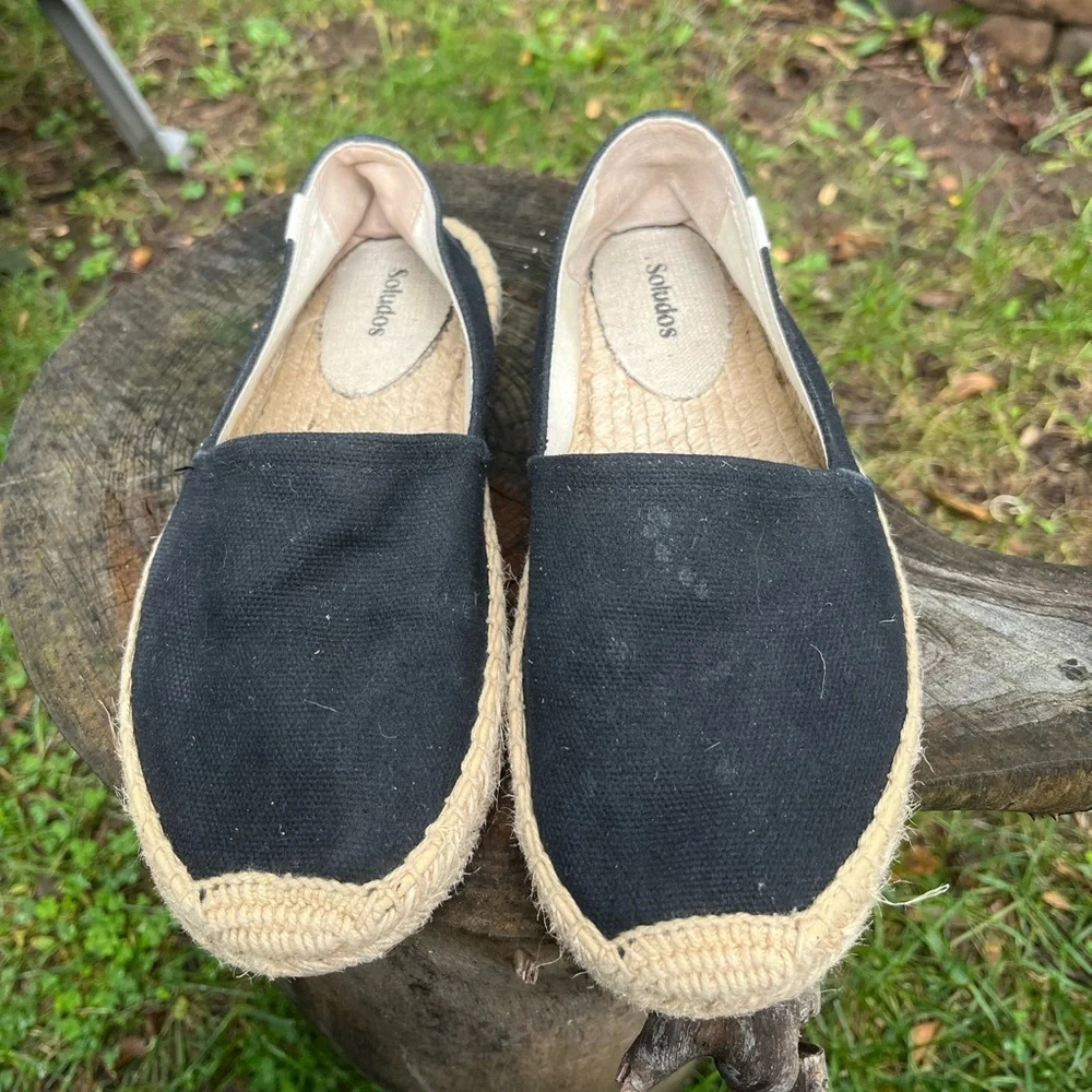 Soludos The Smoking‎ Black Slipper Platform Espadrille Women’s Sz 7.5